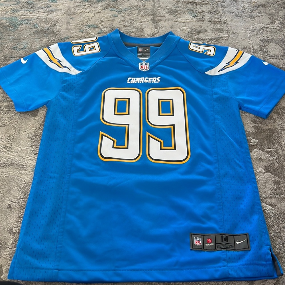 Joey Bosa chargers jersey size kids medium blue white